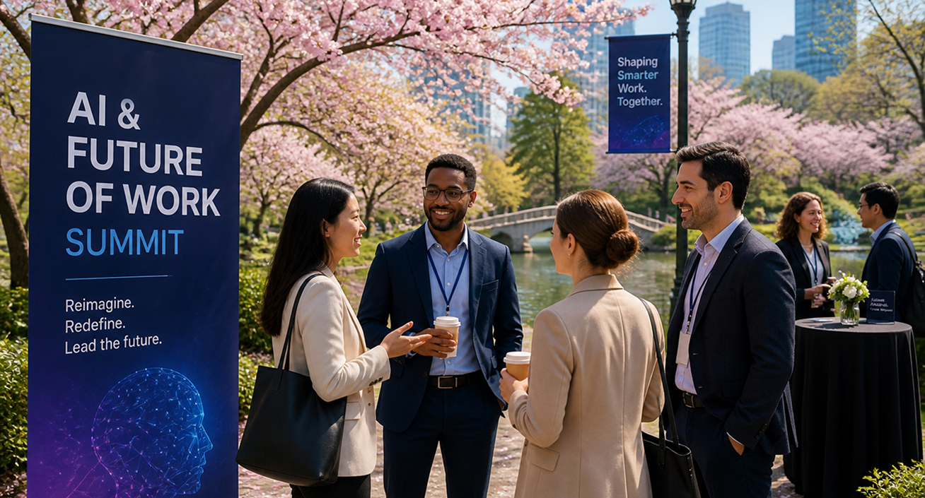 AI and Future of Work Summit attendees networking