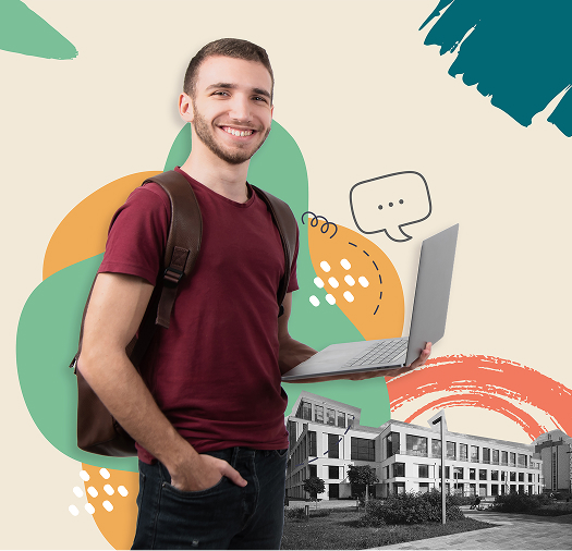 Student with laptop