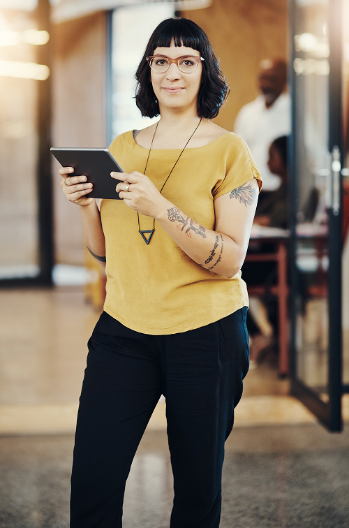 Instructor with tablet