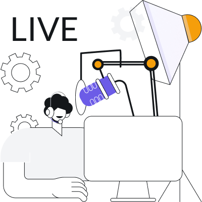 Instructor recording a live course